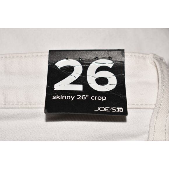 JOE'S JEANS NEW $188 White Mid-Rise Skinny Crop Jean Cut Hem Size 26 - Picture 3 of 5